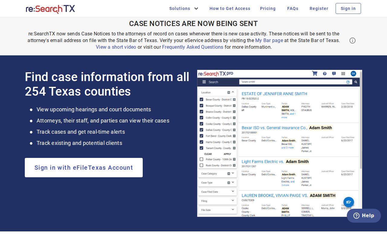 Moore County court case records statewide re SearchTX access
