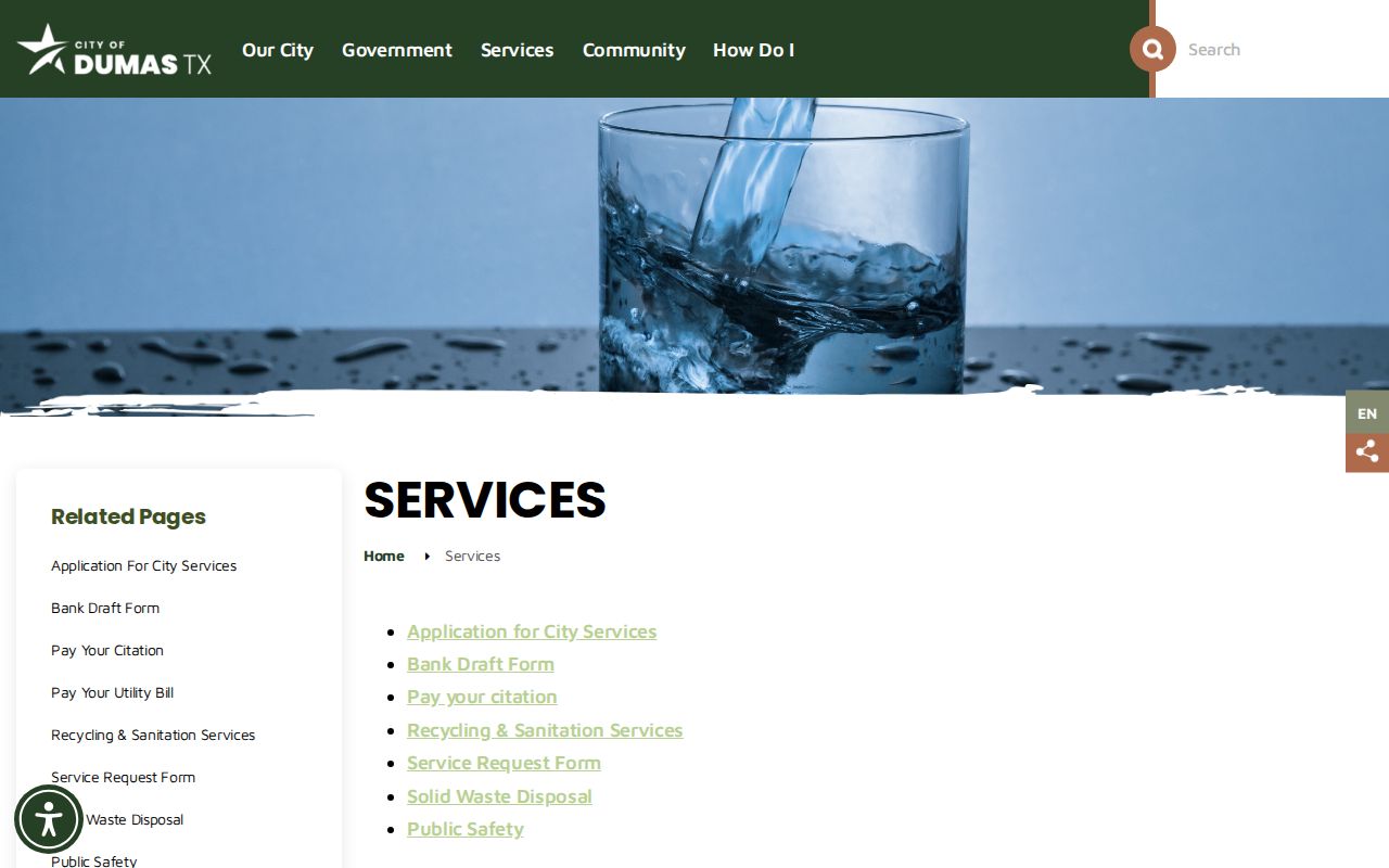 Dumas official pay your citation service link