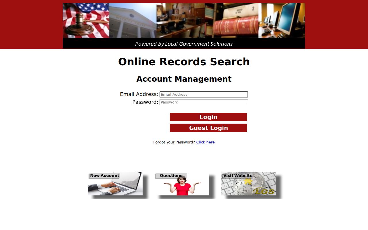 Moore County LGS official records search interface
